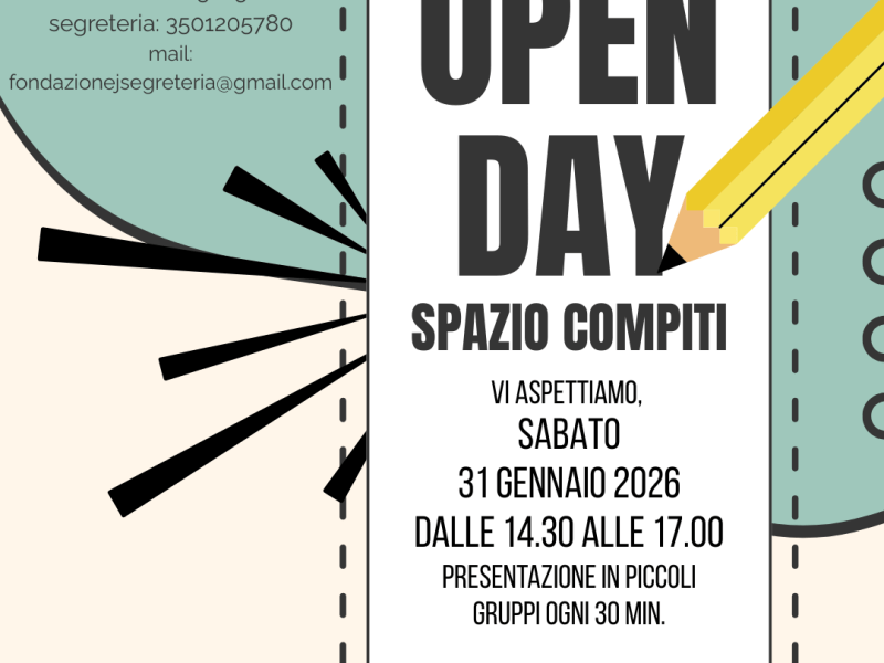 Open Day Spazio Compiti- Sabato 31 Gennaio&nbsp;2026